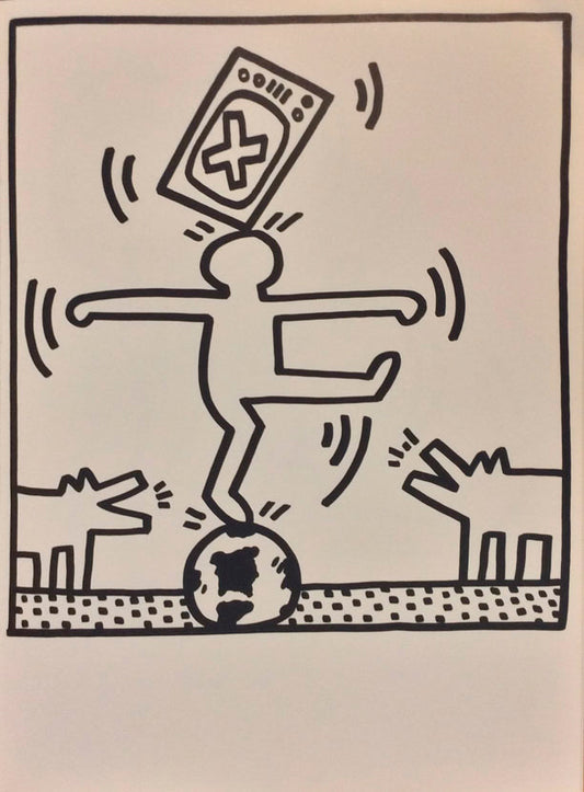 Keith Haring - Lucio Amelio, litografia dal Libro d'Artista, 1983